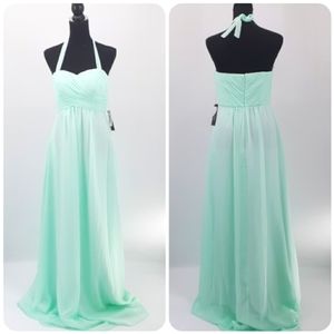 ADRIANNA PAPELL Chloe Halter Chiffon Dress